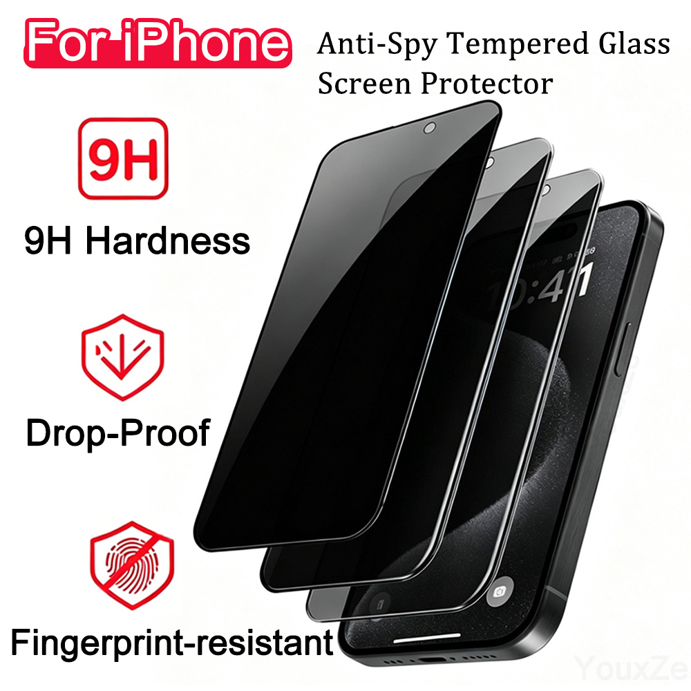 Anti Spy Privacy Glass Case - 3Pcs Anti Spy Privacy Tempered Glass