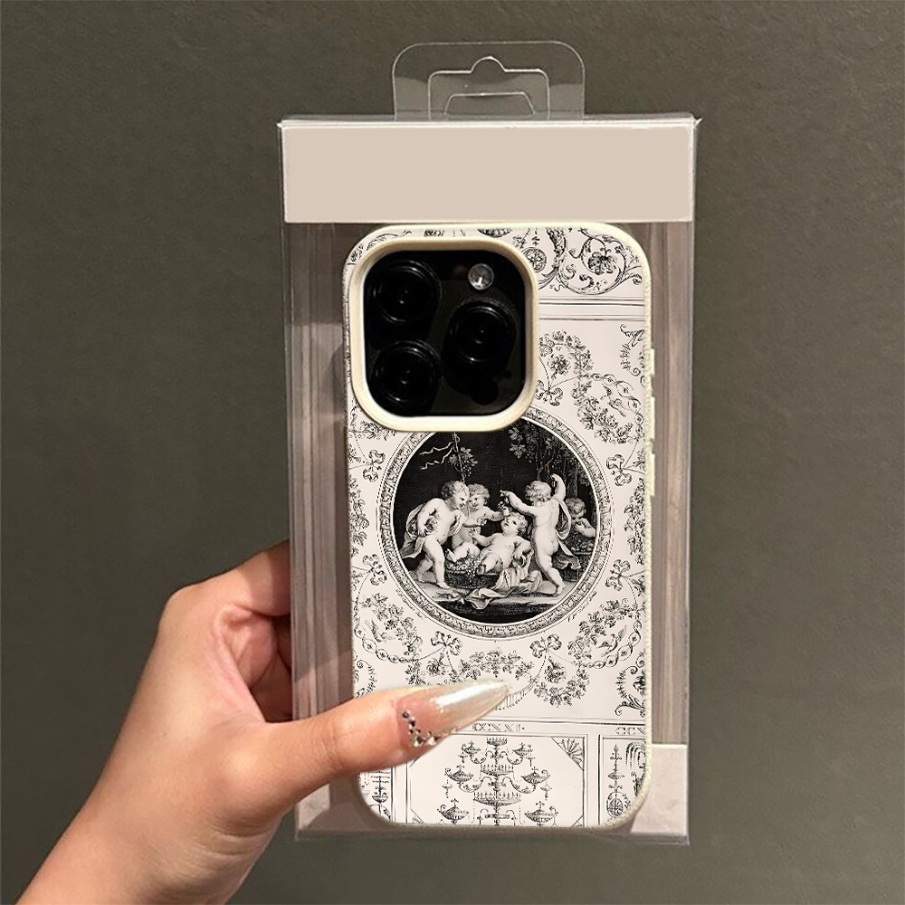 Vintage Baroque Angel Pattern  - Vintage Floral Pattern Soft Case 评论和价格