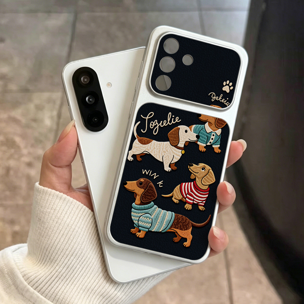 Cartoon Dachshund Phone Case F - Cute Cartoon Wrist Strap Silicone Case 评论和价格