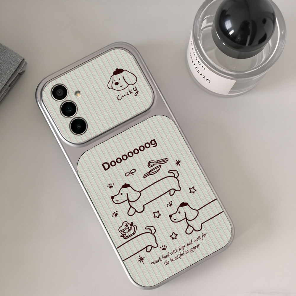 Cartoon Dachshund Phone Case F - Cute Cartoon Wrist Strap Silicone Case 评论和价格