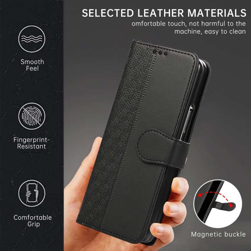 Leather Flip Phone Case for Sa - Leather Wallet Card Holder Phone Cover 评论和价格