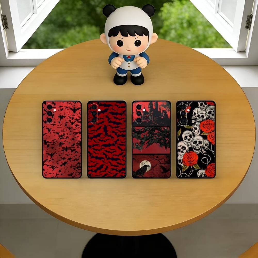Vintage Red Bats Skull Trendy  - Vintage Floral Pattern Soft Case 评论和价格