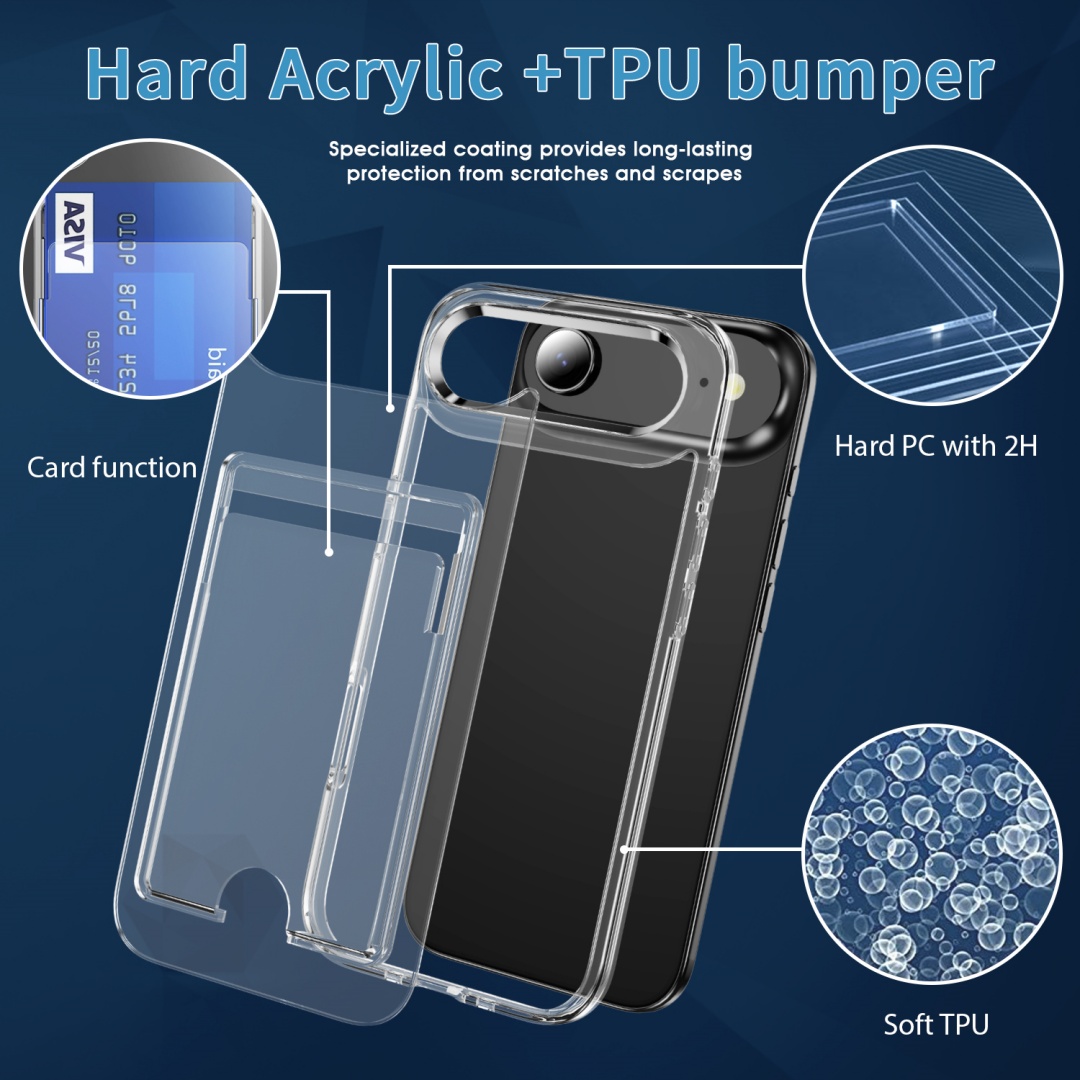 Luxury Clear Card Slot Holder  - Clear Shockproof Bumper Case 评论和价格